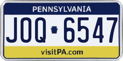 PA license plate JOQ6547