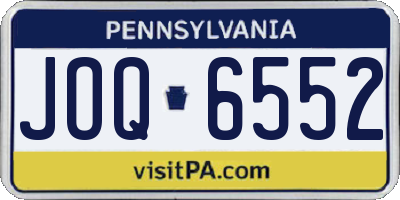 PA license plate JOQ6552