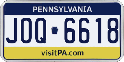 PA license plate JOQ6618