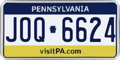 PA license plate JOQ6624