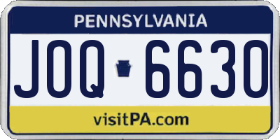 PA license plate JOQ6630