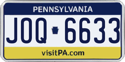 PA license plate JOQ6633