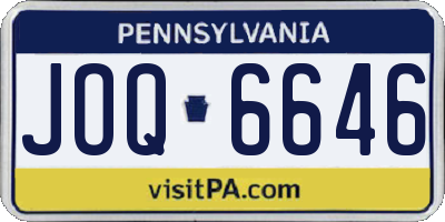 PA license plate JOQ6646