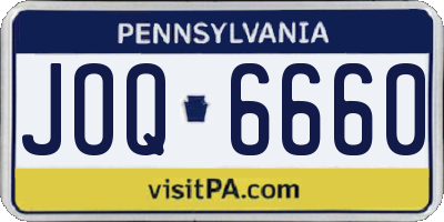 PA license plate JOQ6660