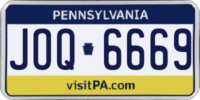 PA license plate JOQ6669