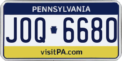PA license plate JOQ6680