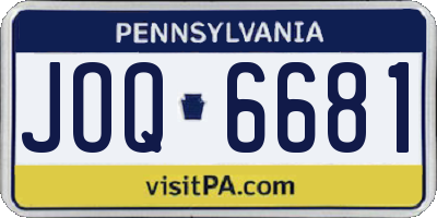 PA license plate JOQ6681