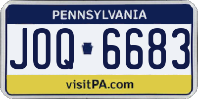PA license plate JOQ6683