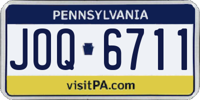 PA license plate JOQ6711