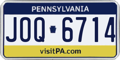 PA license plate JOQ6714