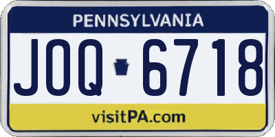 PA license plate JOQ6718