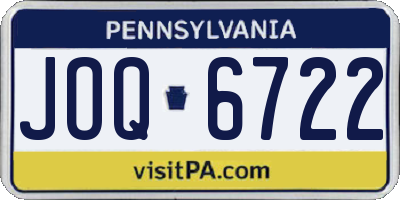 PA license plate JOQ6722