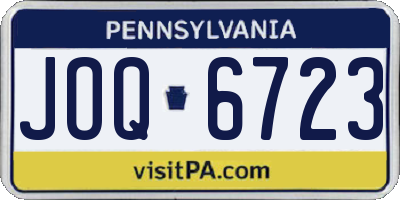 PA license plate JOQ6723