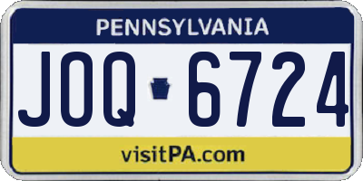 PA license plate JOQ6724