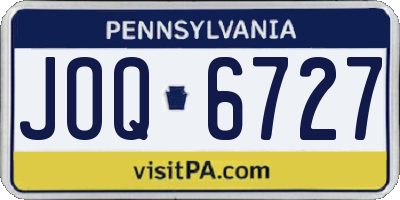 PA license plate JOQ6727