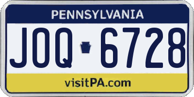 PA license plate JOQ6728
