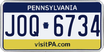 PA license plate JOQ6734