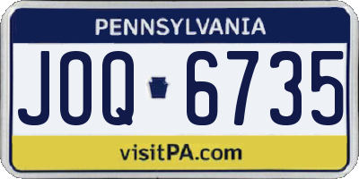 PA license plate JOQ6735