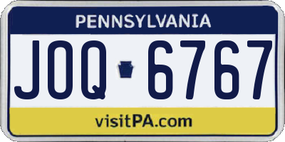 PA license plate JOQ6767