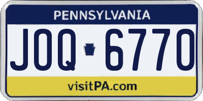 PA license plate JOQ6770