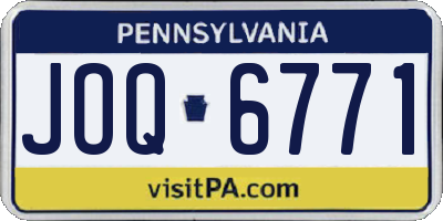 PA license plate JOQ6771