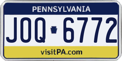 PA license plate JOQ6772