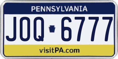 PA license plate JOQ6777