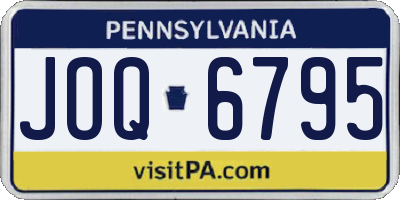 PA license plate JOQ6795