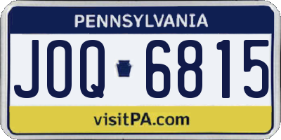 PA license plate JOQ6815