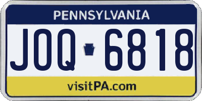 PA license plate JOQ6818