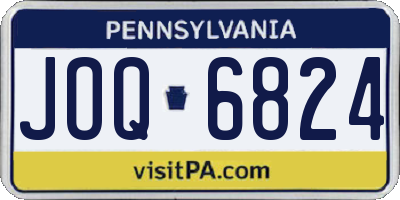 PA license plate JOQ6824