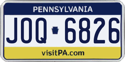 PA license plate JOQ6826