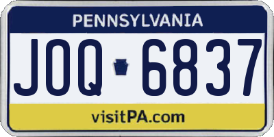 PA license plate JOQ6837