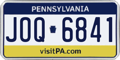 PA license plate JOQ6841
