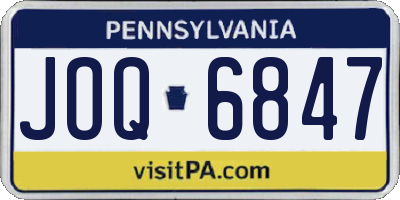 PA license plate JOQ6847