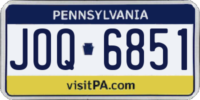 PA license plate JOQ6851