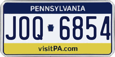 PA license plate JOQ6854