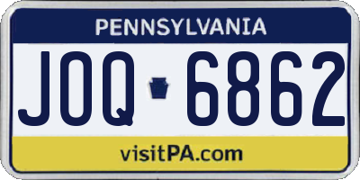 PA license plate JOQ6862