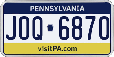 PA license plate JOQ6870