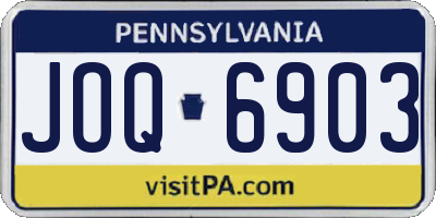 PA license plate JOQ6903