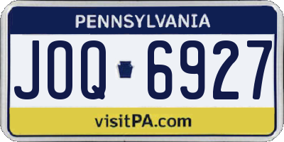 PA license plate JOQ6927