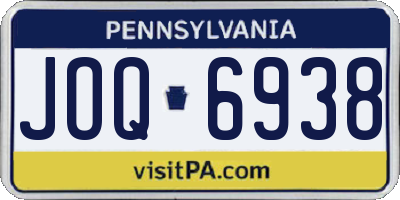 PA license plate JOQ6938