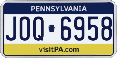 PA license plate JOQ6958