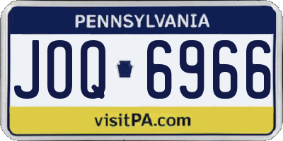 PA license plate JOQ6966