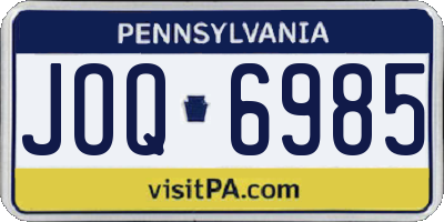 PA license plate JOQ6985