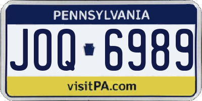 PA license plate JOQ6989