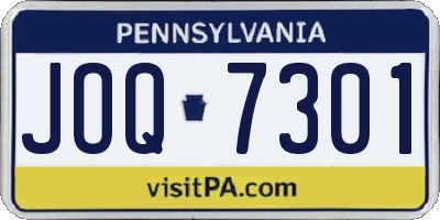 PA license plate JOQ7301