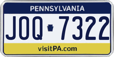 PA license plate JOQ7322
