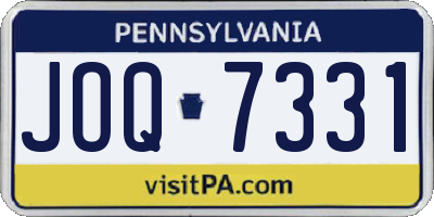 PA license plate JOQ7331