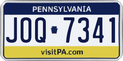 PA license plate JOQ7341
